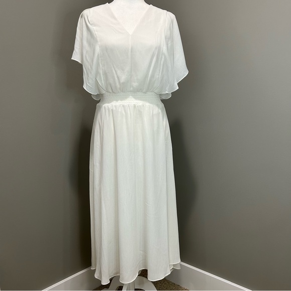 DKNY Ivory Textured Dress. Size 10 - Picture 1 of 5